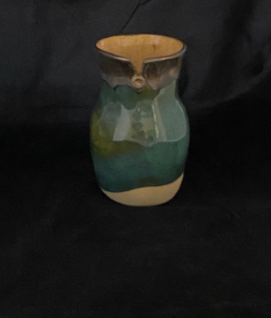 Green Gold & Oatmeal Speckled Vase