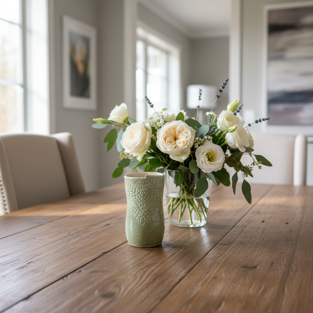 Light Green Speckled Vase