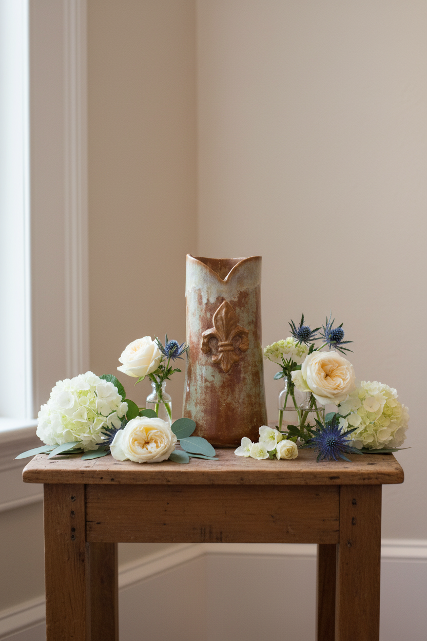 Fleur de Lys-Antique Style Vase