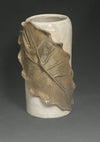 White Vase with Elephant Ear Leaf