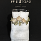 Wildflower Ceramic Vase with Cream Flowers and Leaves
