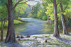 Original plein air pastel painting of the Bogue Falaya River, Covington, Louisiana by Glinda Schafer — Helping Hands Gallery


