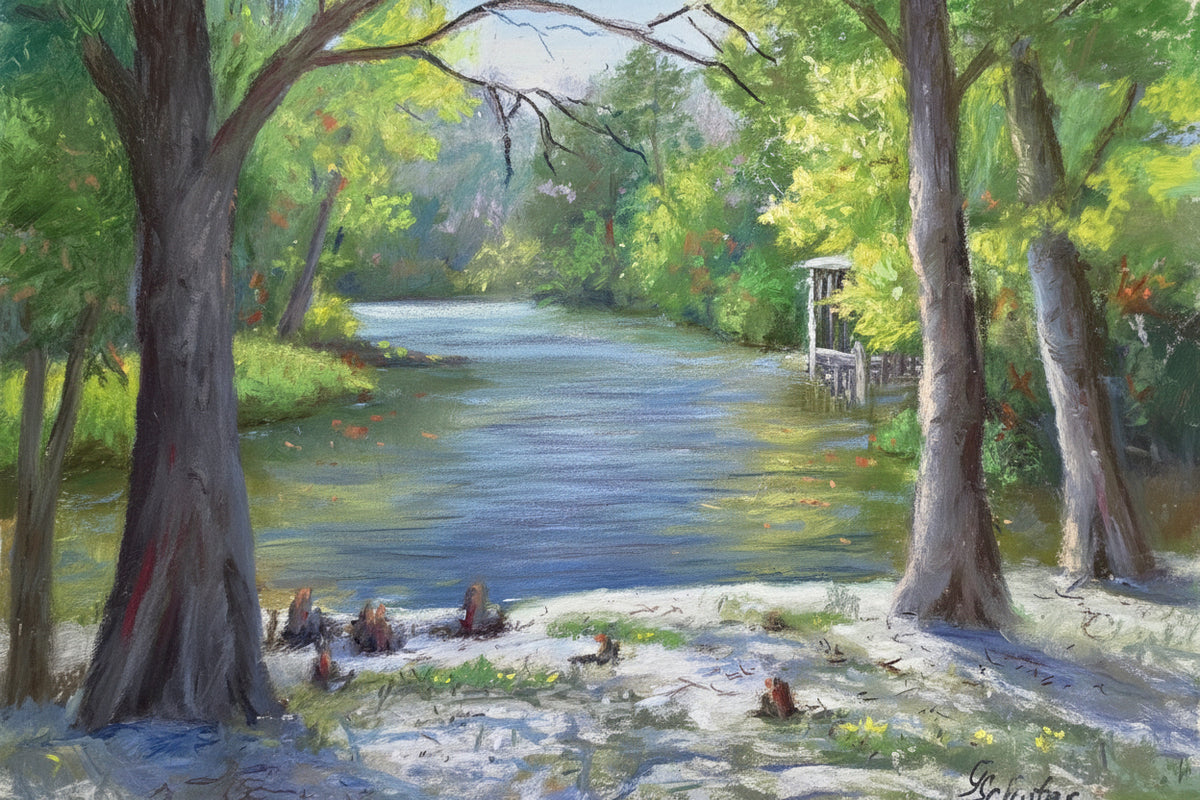 Banks of the Bogue Falaya — Original Plein Air Painting by Glinda Schafer