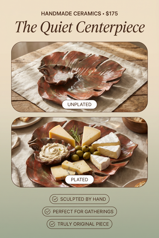 Brown Leaf Dipping Platter