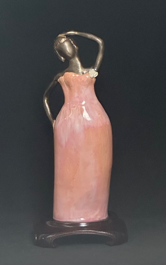 Lady In Pink - Mounted on Wooden Stand