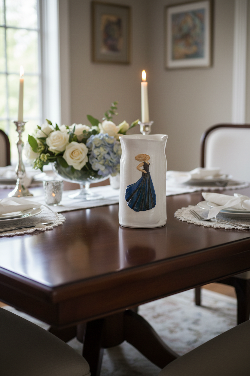 Lady in Blue-Vase