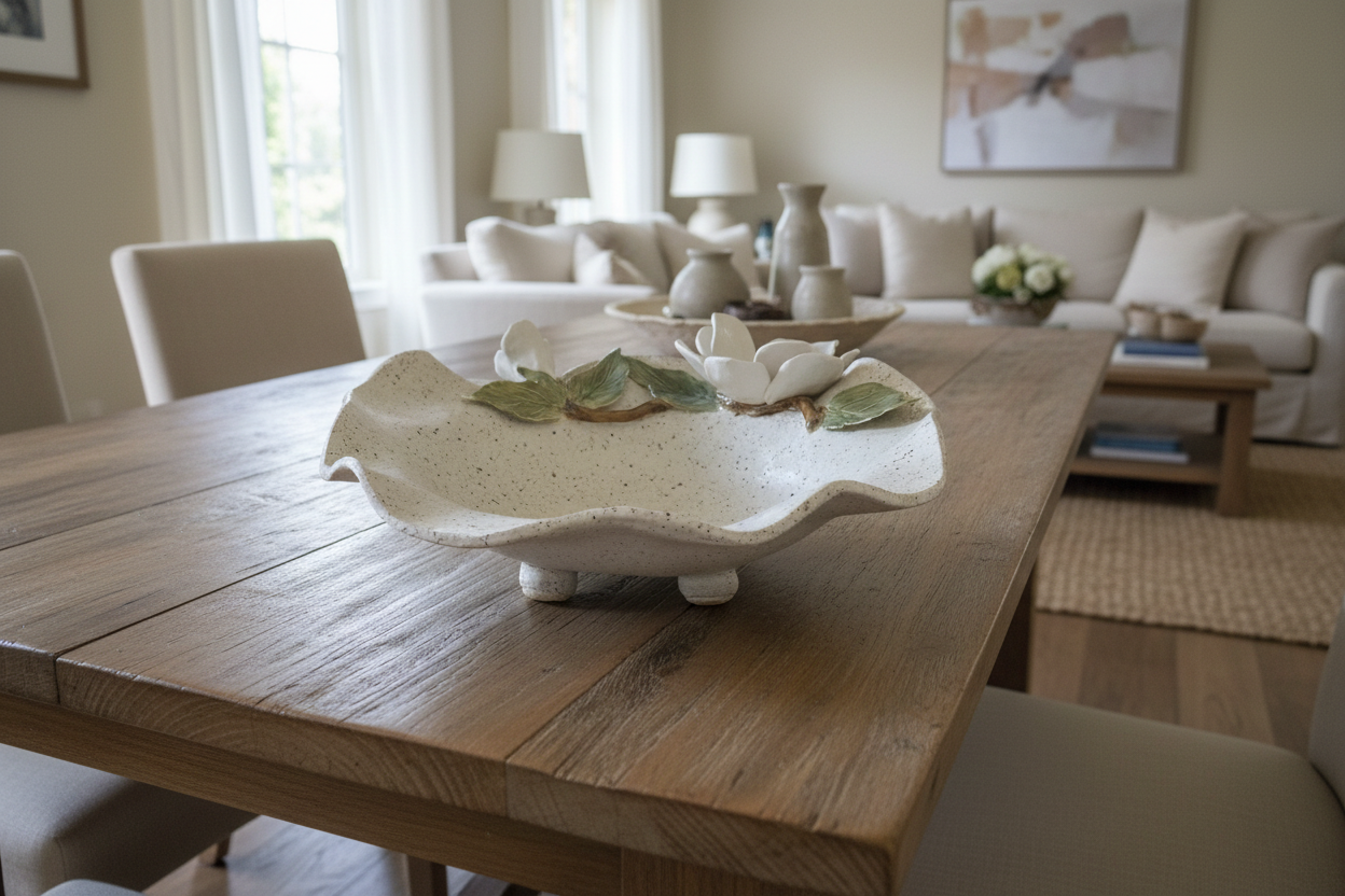 Southern Magnolia Bowl — Handcrafted Ceramic Art