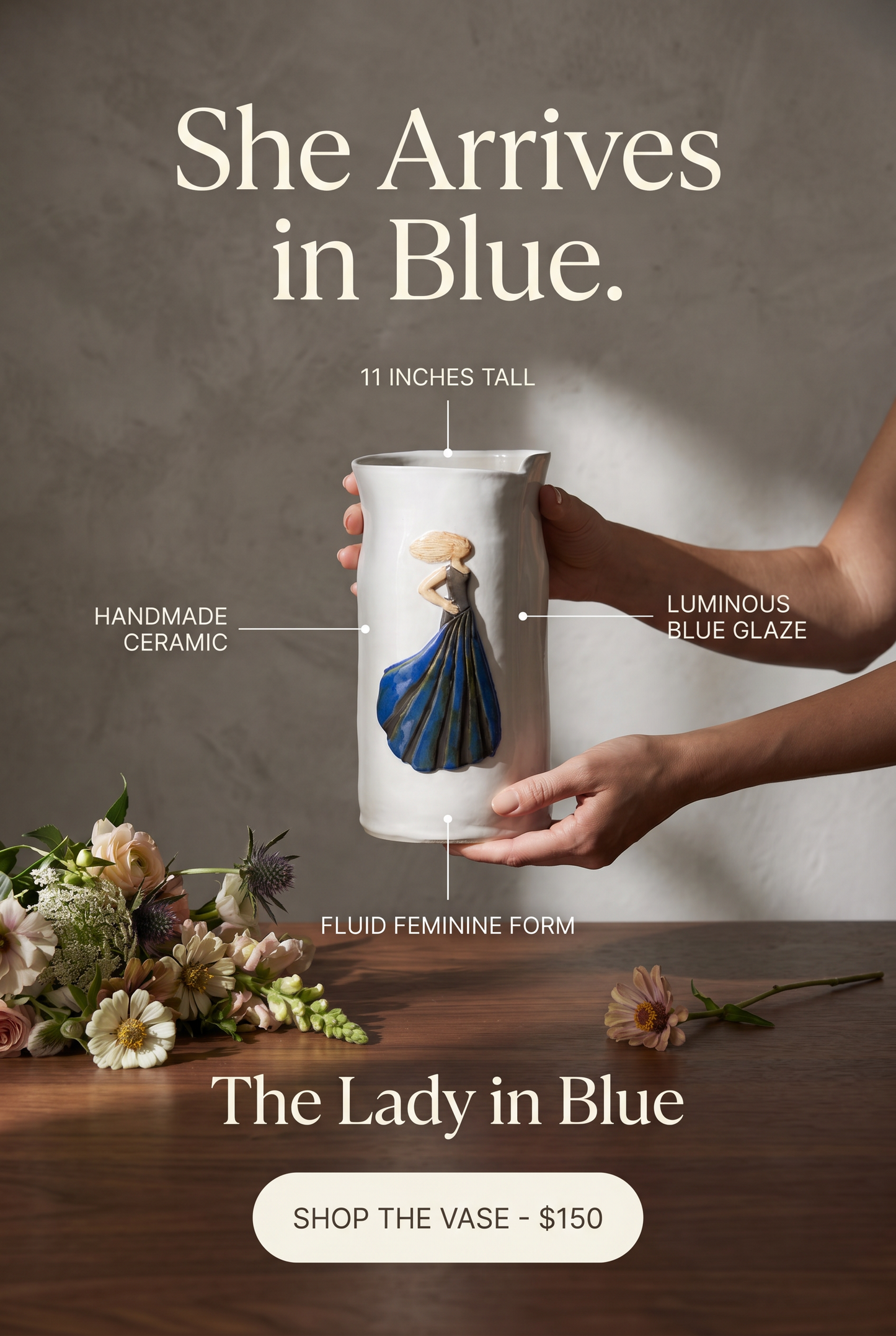 Lady in Blue-Vase
