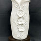 Speckled White Vase with Flowers — Handcrafted Ceramic Art