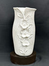Speckled White Vase with Flowers — Handcrafted Ceramic Art