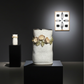 Wildflower Ceramic Vase with Cream Flowers and Leaves