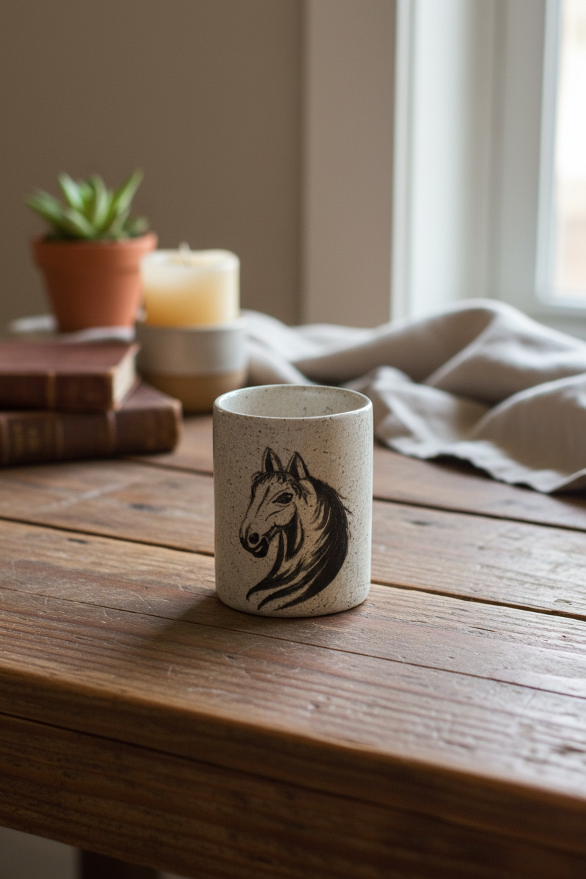 Speckled Cup - With Horse